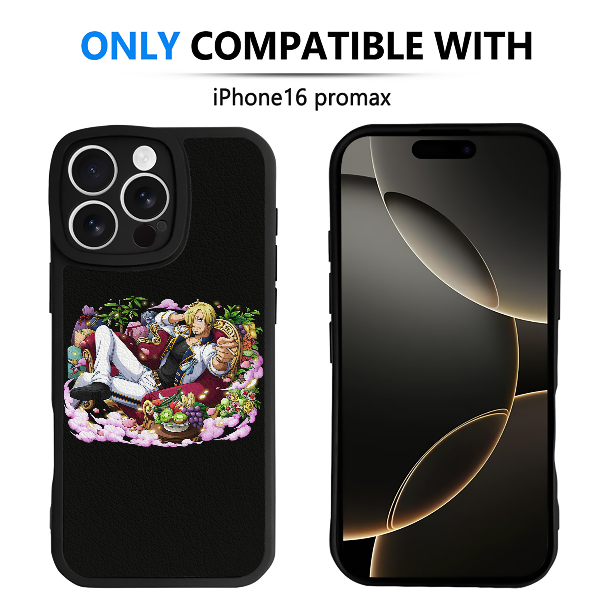（画像用） ワンピース サンジ ONE PIECE Sanji 【iPhone 16シリーズ対応】シリコンスマホケース（レザー調） 材質：シリコン